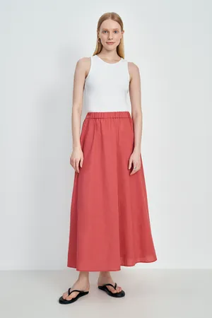 Юбка FINN FLARE изо льна и хлопка, 354 mineral red, арт. FSE11001