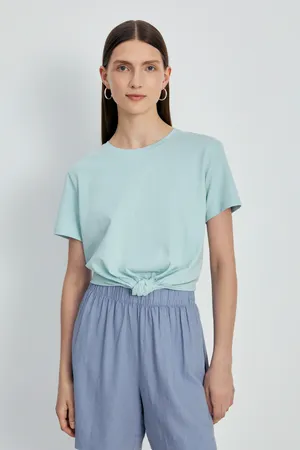 Футболка Finn Flare с узлом, 516 seladon, арт. FSD110205