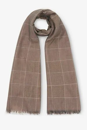 Шарф FINN FLARE из хлопка и льна, 721 mc walnut, арт. FBE21407