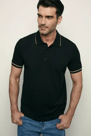 Поло FINN FLARE с контрастной отделкой, 200 black, арт. FBF21091