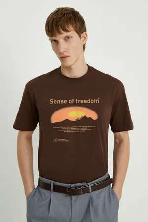 Футболка FINN FLARE с принтом, 647 black coffee, арт. FBF210104