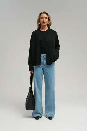 Кардиган FINN FLARE свободного кроя, 200 black, арт. FBF11138