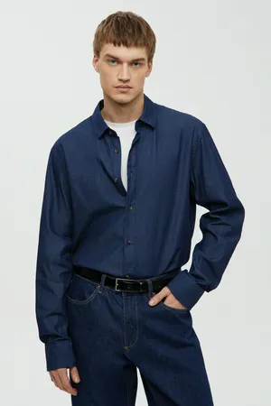 Джинсовая рубашка прямого кроя FINN FLARE, 127 dark denim, арт. FBF25014