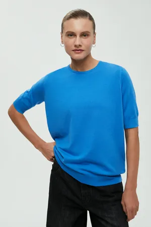 Джемпер с коротким рукавом Finn Flare, синий, арт. FBF11140