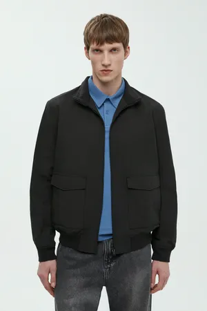 Мужская ветровка-бомбер FINN FLARE со съемным капюшоном, 200 black, арт. FBF210112