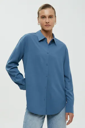 Блузка FINN FLARE свободного силуэта, 110 delta blue, арт. FBF11015