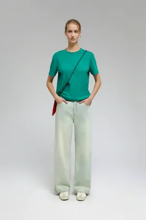 Футболка FINN FLARE из мерсеризованного хлопка, 500 green, арт. BAS-100161