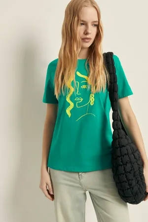 Футболка Finn Flare с принтом, 500 green, арт. FBF11082