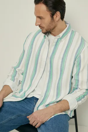Мужская рубашка Finn Flare в полоску, 571 mc verdant, арт. FSF21059