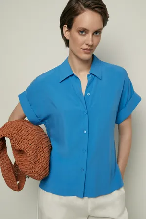 Блузка Finn Flare BAS-10041, 180 blue aster, арт. BAS-10041