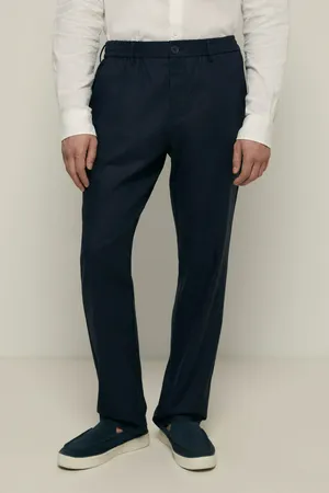 Брюки FINN FLARE широкого кроя с добавлением льна, 101 cosmic blue, арт. FSF21085