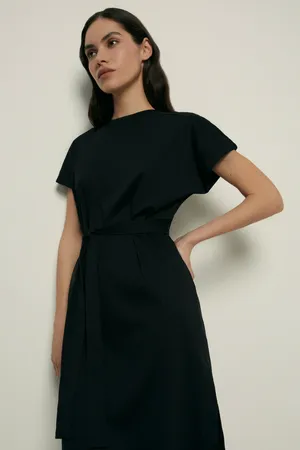 Платье FINN FLARE из мерсеризованного хлопка с поясом, 200 black, арт. FSF11077