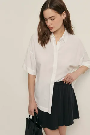 Блузка свободного кроя Finn Flare, 201 white, арт. FSF110182