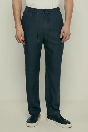 Брюки изо льна Finn Flare, 101 cosmic blue, арт. BAS-200129