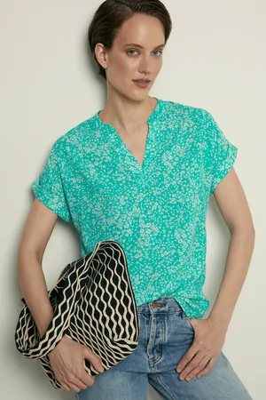 Блузка Finn Flare с цветочным принтом, 569 mc jelly mint, арт. FSF12002