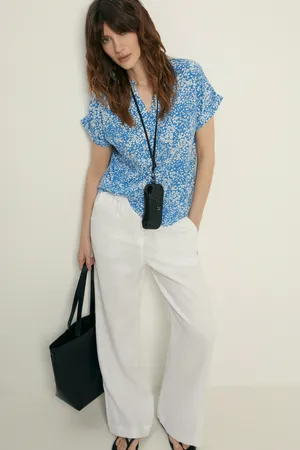 Блузка Finn Flare с цветочным принтом, 180 mc blue aster, арт. FSF12002