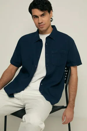 Рубашка FINN FLARE из хлопка, 101 cosmic blue, арт. FSC21027