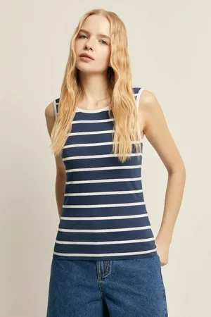 Майка в полоску Finn Flare, 101 mc cosmic blue, арт. FSF12014