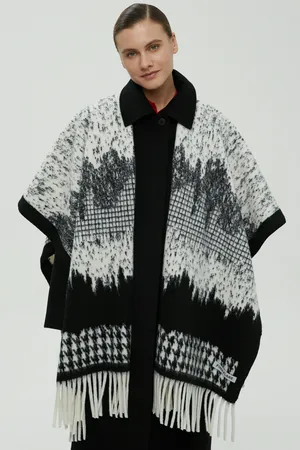 Пончо FINN FLARE с принтом, 200 mc black, арт. FBF11413