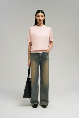 Легкий джемпер FINN FLARE с короткими рукавами, 346 peach whip, арт. FBG11107