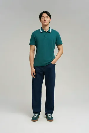 Мужское поло Finn Flare slim fit, 925 mediterran, арт. FBG21040