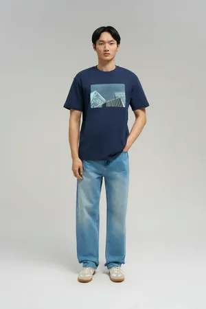 Футболка FINN FLARE Свободного кроя, 101 cosmic blue, арт. FBG21065