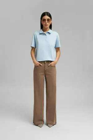 Поло FINN FLARE из хлопкового джерси, 136 haze, арт. FBG11048