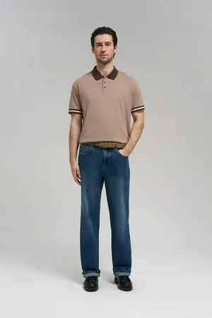 Поло FINN FLARE comfort fit из хлопкового джерси, 623 fungi, арт. FBG21043