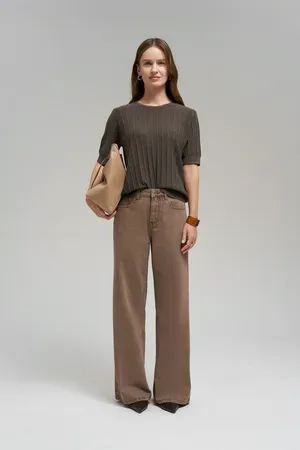 Хлопковый джемпер Finn Flare, коричневый, арт. FBG11123