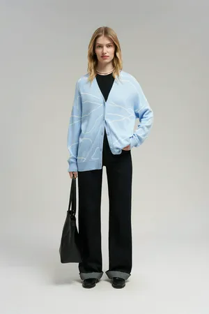 Легкий свободный кардиган FINN FLARE с хлопком, 136 mc skyway, арт. FBG11105