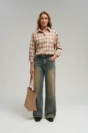 Рубашка FINN FLARE в клетку comfort fit, 734 mc groat, арт. FBG11062