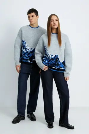 Вязаный джемпер Finn Flare x Maneken, 211 mc light silver, арт. CWE97101