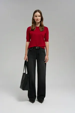 Джемпер с коротким рукавом Finn Flare, 378 mc chili, арт. BAS-10160