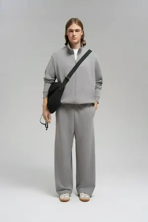 Брюки FINN FLARE объемного кроя из футера, 255 mouse melange, арт. FBG21030