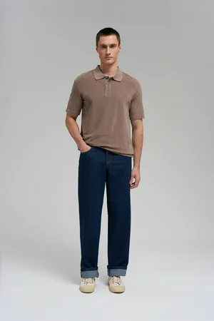 Поло FINN FLARE свободного кроя из хлопкового трикотажа, 623 fungi, арт. FBG21094