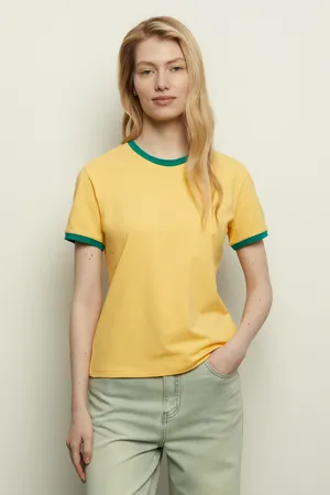 Футболка FINN FLARE с контрастной окантовкой, 446 yolk, арт. BAS-100188