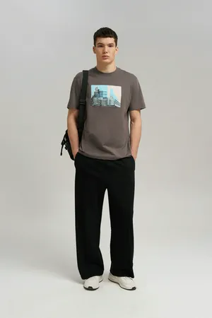 Футболка FINN FLARE прямого кроя, 229 dark gull, арт. FBG22082-2P