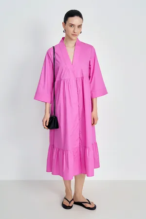 Хлопковое платье Finn Flare с V-образным вырезом, розовый, арт. FSD11084