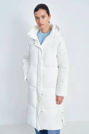 Утепленное пальто FINN FLARE прямого кроя, 201 white, арт. FAE11067