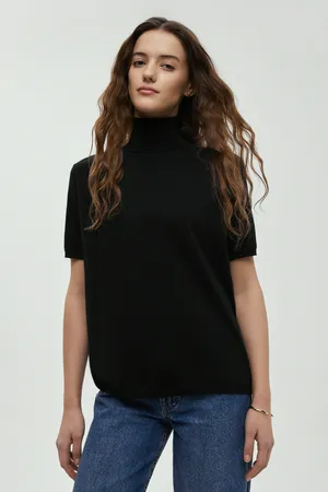 Джемпер FINN FLARE с коротким рукавом и воротником-стойкой, 200 black, арт. FBF11121