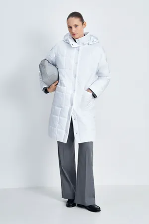 Утепленное пальто Finn Flare, 201 white, арт. FAE110133