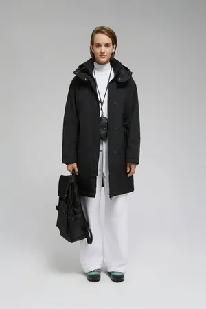 Утепленное пальто Finn Flare с капюшоном, 200 black, арт. FAF110139