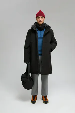 Пальто FINN FLARE утепленное со съемным капюшоном, 200 black, арт. FWE21007