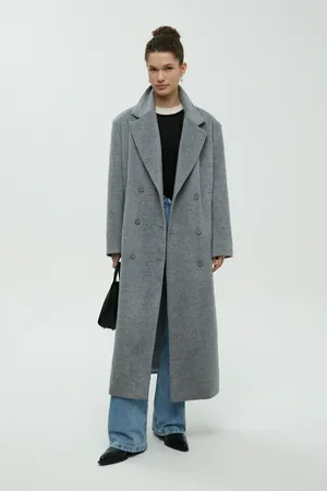 Двубортное пальто FINN FLARE, 255 mouse melange, арт. FBF110163R