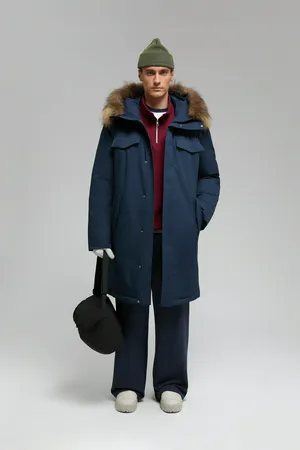 Мужской длинный пуховик FINN FLARE, 101 cosmic blue, арт. FWF21023