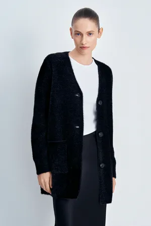 Удлиненный кардиган FINN FLARE с карманами, 200 mc black, арт. FAE11174