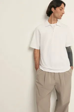 Поло FINN FLARE из трикотажа пике, 201 white, арт. FSF21038