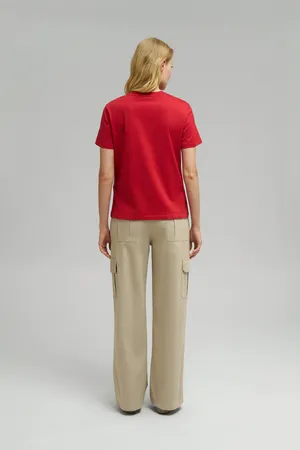 Футболка FINN FLARE прямого кроя из мерсеризованного хлопка, 371 mc salsa, арт. FBG11036