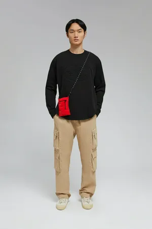 Лонгслив FINN FLARE оверсайз силуэта, 200 black, арт. FWF21017