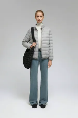 Пуховик FINN FLARE стеганый с натуральным пухом, 212 silver, арт. FAF12000